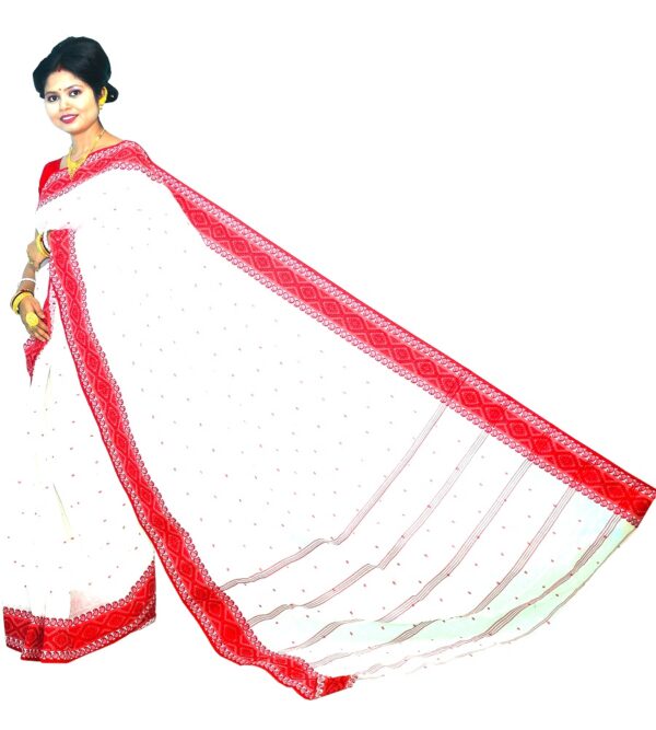 Bharatiya Women’s Navratri, Dussehra & Durga Puja Special – Latest Bengal Handloom (বাংলা তাঁত) Pure Cotton Saree/Sari with Embroidery | No Print, No Colour Bleeding | Vol. 10