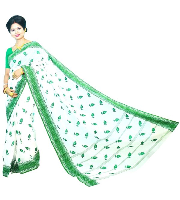 Bharatiya Women’s Navratri, Dussehra & Durga Puja Special – Latest Bengal Handloom (বাংলা তাঁত) Pure Cotton Saree/Sari with Embroidery | No Print, No Colour Bleeding | Vol. 11